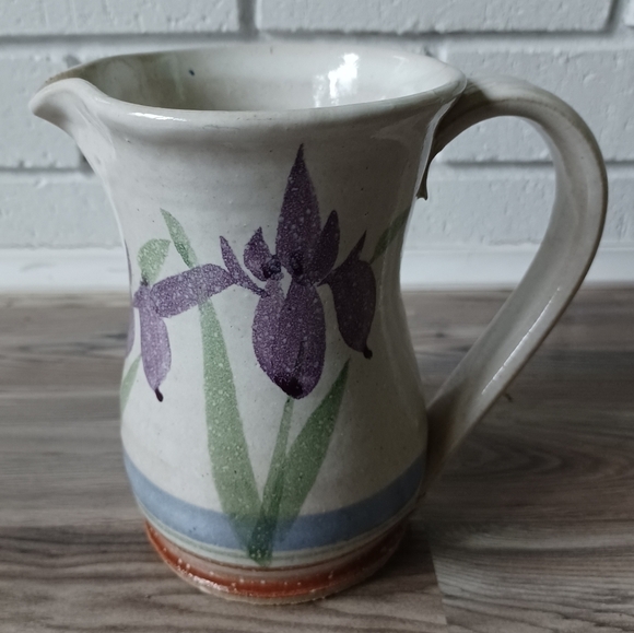 Floral Pottery Pitcher - Picture 1 of 5